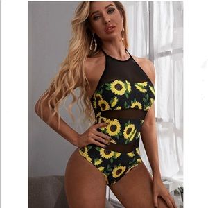 💕NWT Sunflower Mesh Panel One Piece Swimsuit💕